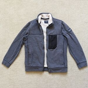 Abercrombie & Fitch Jacket Sherpa Fur Lined Coat Mens S Y2K VTG Mallgoth Grunge